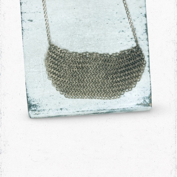 5006. J. Crew Bronze Chainmail Necklace - Picture 2 of 5